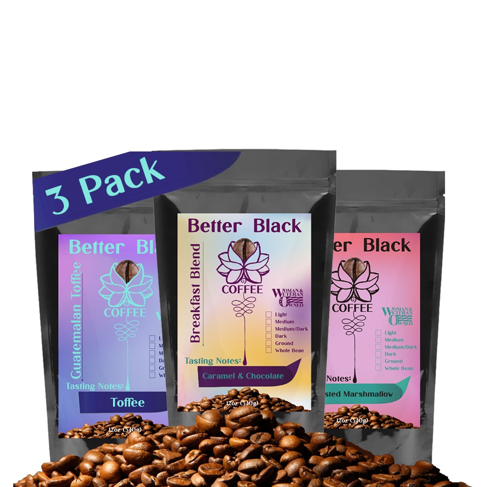 3 Pack Sampler of Better Black Coffee